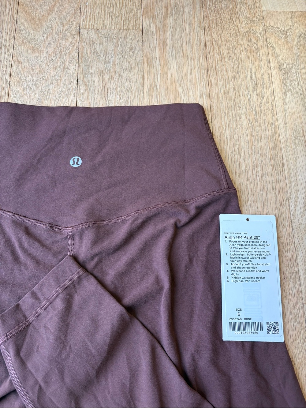 RARE!! lululemon brown earth align leggings 25” size 6 - Picture 5 of 8